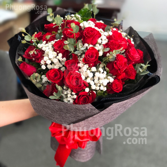 Bó hoa Sinh nhật Hoa Hồng Đỏ Thắm