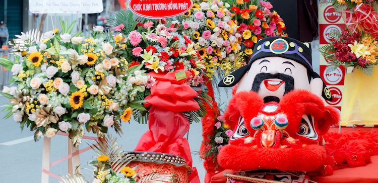 hoa khai trương nhà hàng